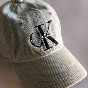 Calvin Klein light denim, faded wash baseball hat!